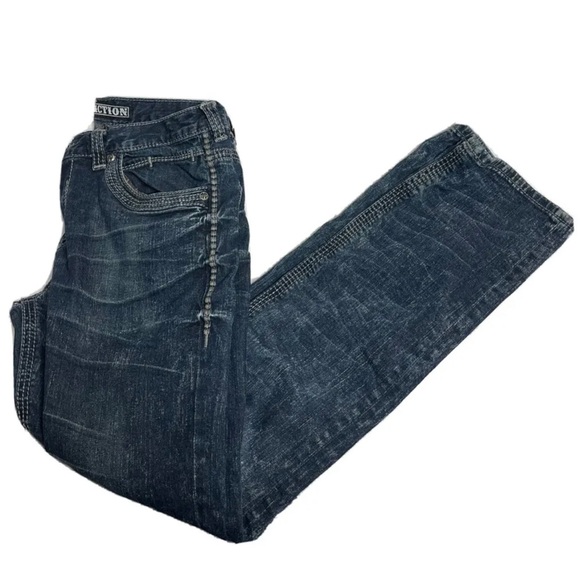 Affliction Other - Affliction Gage Deep Black Mens Straight Fit Denim Jeans Size 34x32
